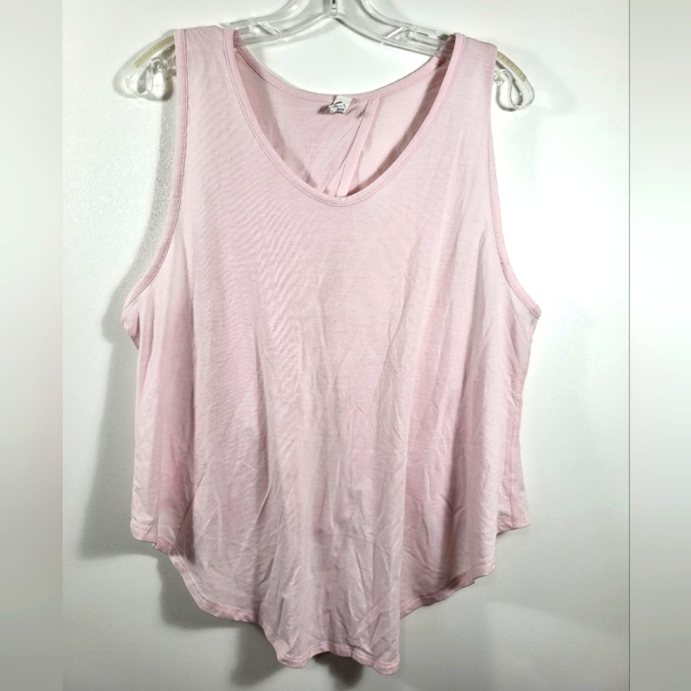 Scorpio Sol light pink curved hem crop top women's M  #1880